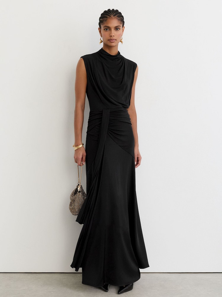 Reiss Inara Draped High-Neck Sleeveless Maxi Dress - Image 1 de 7 Reiss Inara Draped High-Neck Sleeveless Maxi Dress - Image 1 de 7