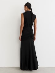 Reiss Inara Draped High-Neck Sleeveless Maxi Dress - Image 6 de 7