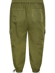 Yours Curve Green Cargo Cropped Trouser - Image 4 of 4