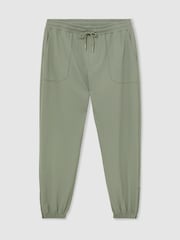 Reiss Sage Green Crescent R-Flex Stretch-Twill Cuffed Joggers - Image 2 of 9