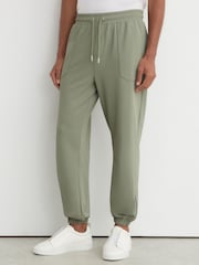 Reiss Sage Green Crescent R-Flex Stretch-Twill Cuffed Joggers - Image 5 of 9