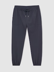 Reiss Airforce Blue Crescent R-Flex Stretch-Twill Cuffed Joggers - Image 2 of 9