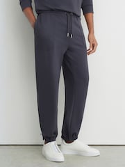 Reiss Airforce Blue Crescent R-Flex Stretch-Twill Cuffed Joggers - Image 4 of 9