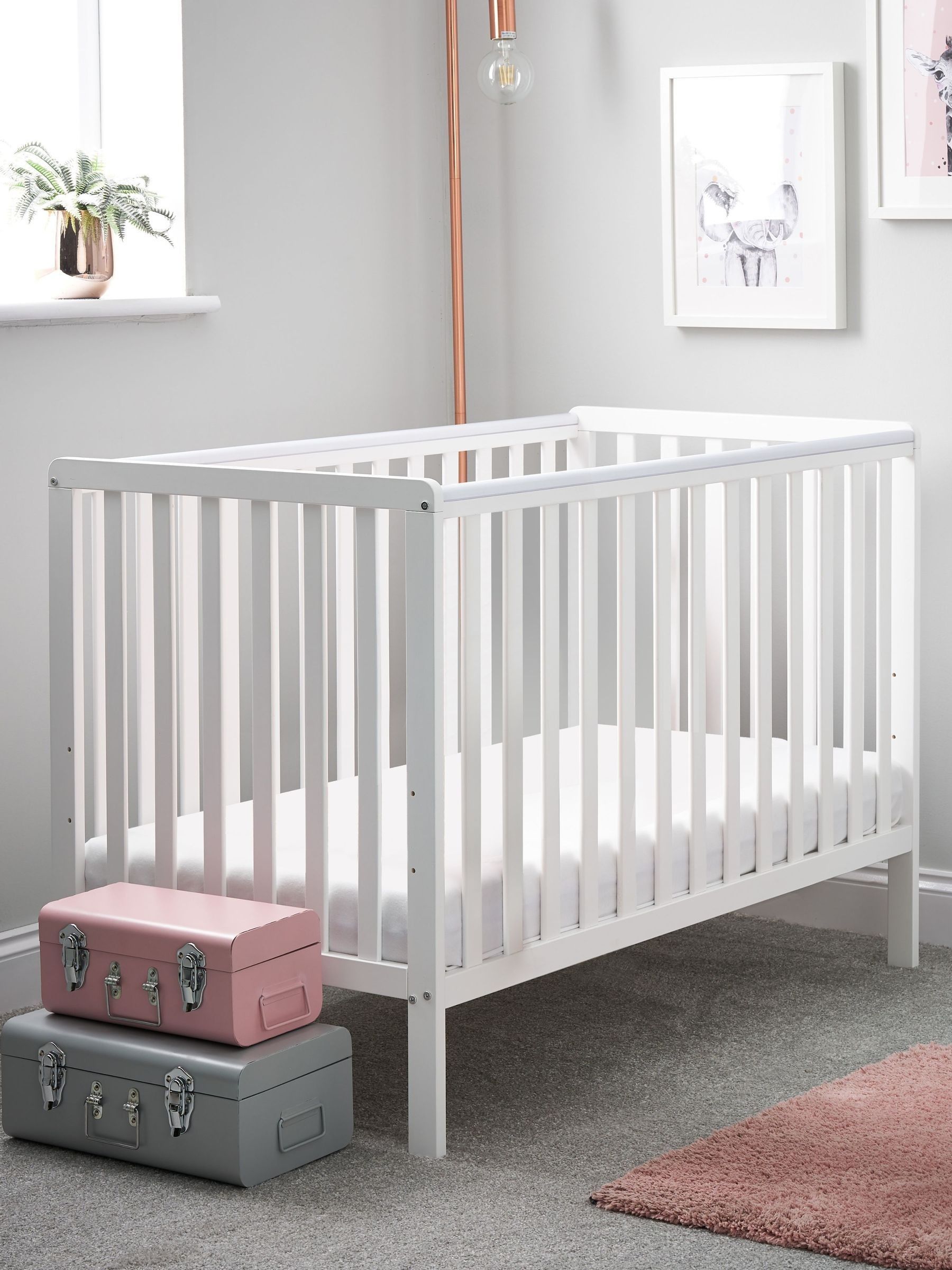 Obaby Bantam Cot Bed - White - Adjustable Mattress Base - Teething Rails - Converts to Toddler Bed - Image 2