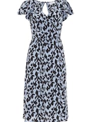 Quiz Blue Animal Print Midi Dress - Image 5 of 6