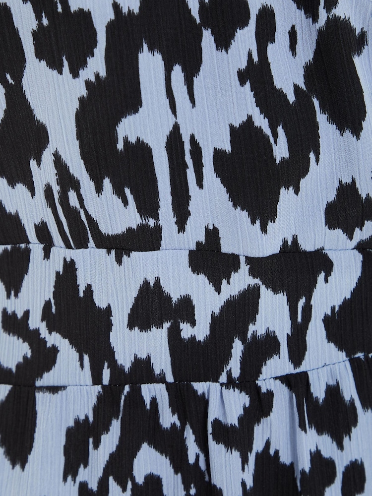 Quiz Blue Animal Print Midi Dress - Image 6 of 6