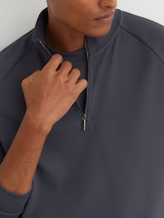 Әскери-әуе күштерінің көк түсі - Reiss Eytan R-Flex Stretch-Twill жартылай сыдырмалы Свитшот - 8суретінің 7 суреті