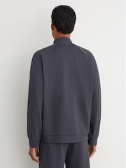 Әскери-әуе күштерінің көк түсі - Reiss Eytan R-Flex Stretch-Twill жартылай сыдырмалы Свитшот - 8суретінің 8 суреті