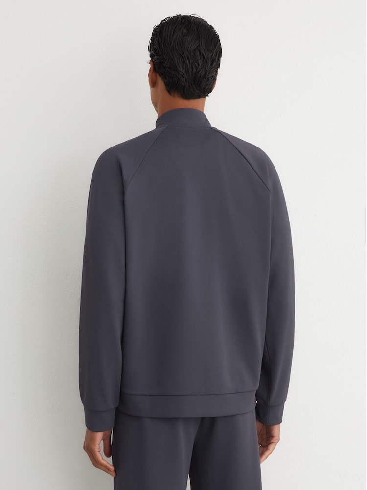 Әскери-әуе күштерінің көк түсі - Reiss Eytan R-Flex Stretch-Twill жартылай сыдырмалы Свитшот - 8суретінің 8 суреті