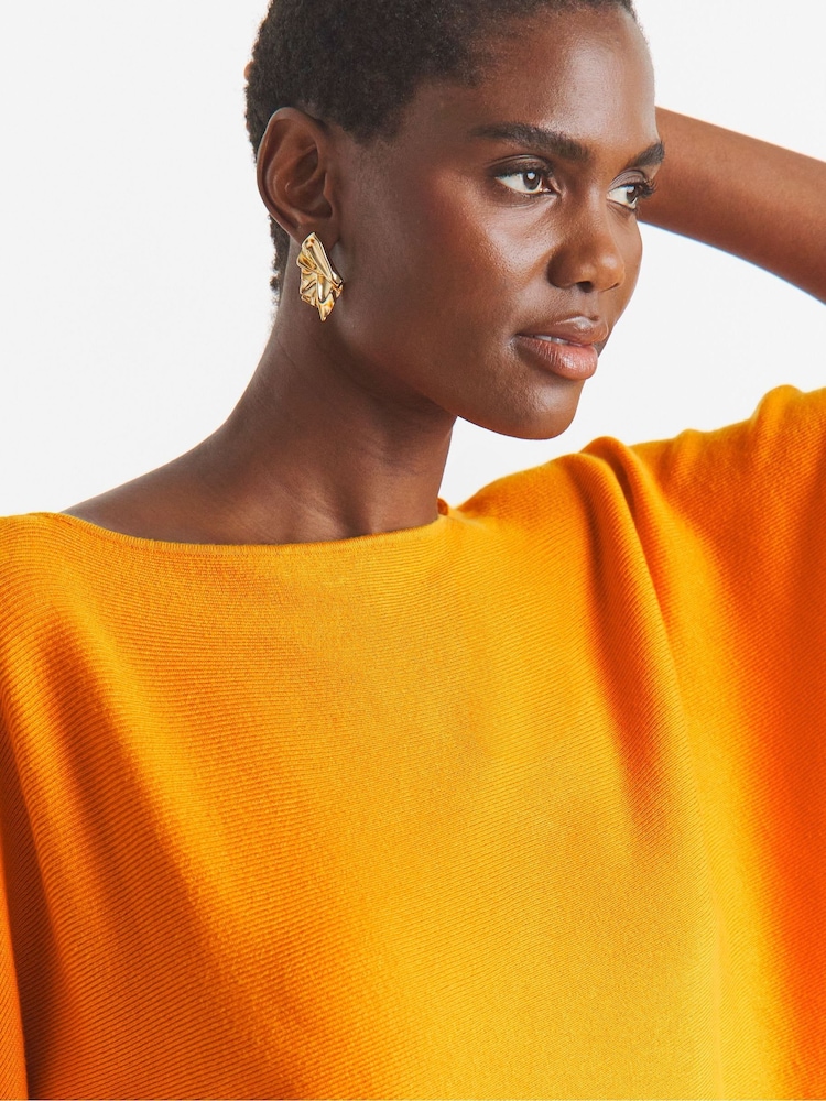 JD Williams Orange Batwing Knitted Jumper - Image 2 of 4 JD Williams Orange Batwing Knitted Jumper - Image 2 of 4