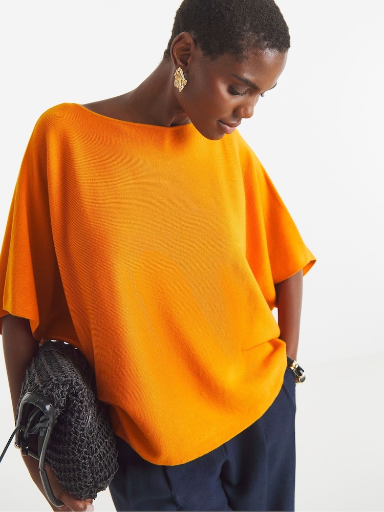 JD Williams Orange Batwing Knitted Jumper - Image 4 of 4 JD Williams Orange Batwing Knitted Jumper - Image 4 of 4