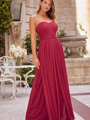 Lipsy Red Petite Bridesmaid Bella Multiway Bandeau Bridesmaid Dress - Image 1 of 4