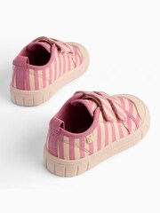 KIDLY by MORI Pink Cotton Canvas Trainers With Easy Adjust Straps - Image 3 of 3