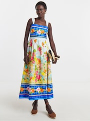 JD Williams White Strappy Border Print Prom Dress - Image 1 of 4