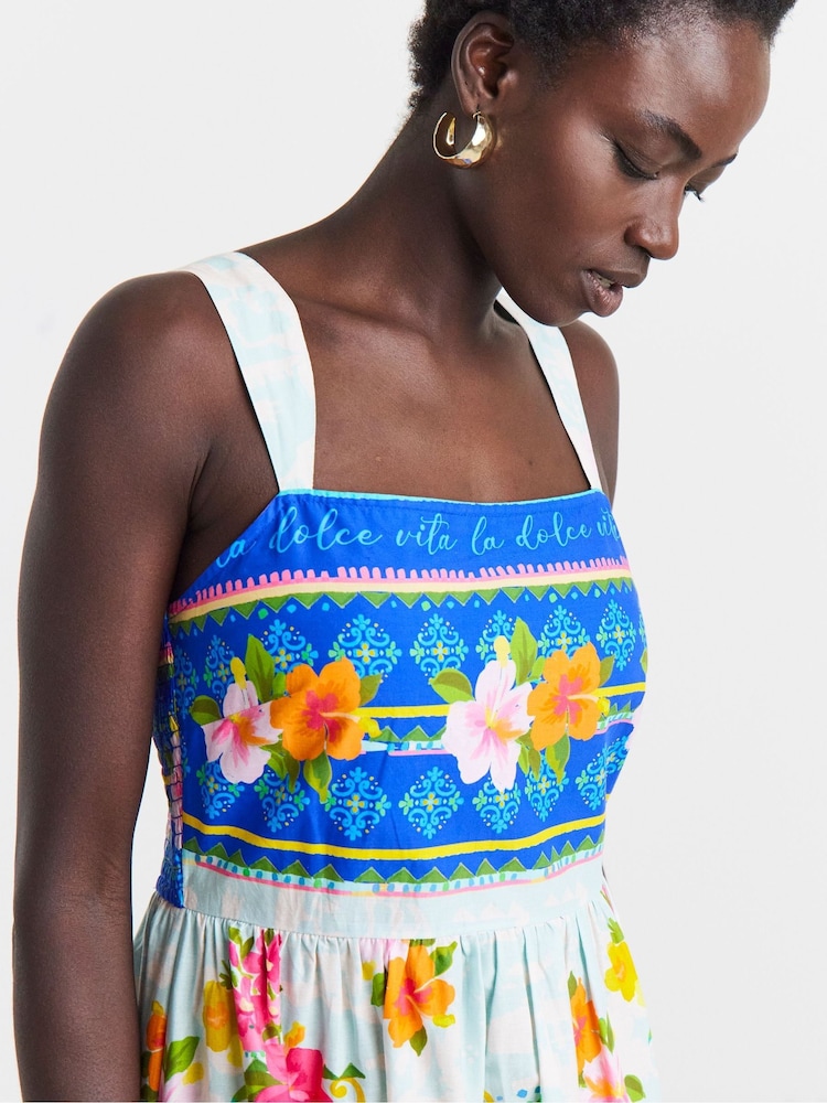 JD Williams White Strappy Border Print Prom Dress - Image 4 of 4 JD Williams White Strappy Border Print Prom Dress - Image 4 of 4