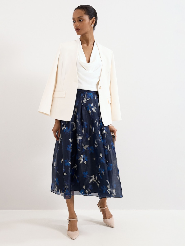Phase Eight Blue Marella Floral Skirt - Image 1 of 7