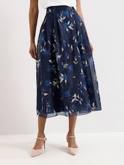 Phase Eight Blue Marella Floral Skirt - Image 3 of 7