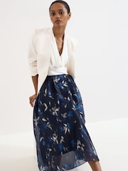 Phase Eight Blue Marella Floral Skirt - Image 5 of 7