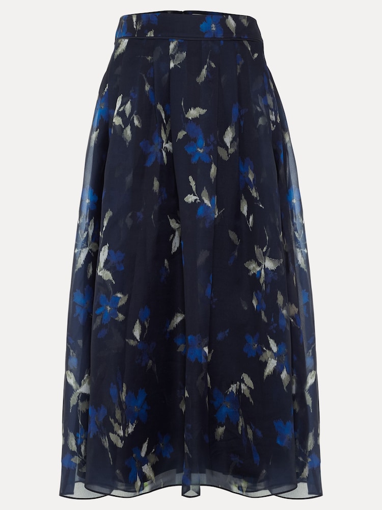 Phase Eight Blue Marella Floral Skirt - Image 7 of 7
