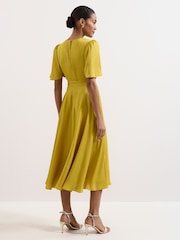 Phase Eight Yellow Petite Abbie Wrap Dress - Image 2 of 7