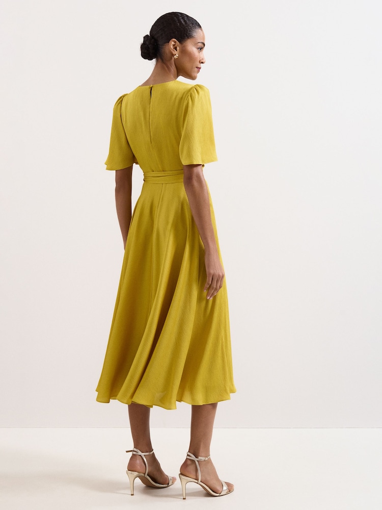 Phase Eight Yellow Petite Abbie Wrap Dress - Image 2 of 7 Phase Eight Yellow Petite Abbie Wrap Dress - Image 2 of 7