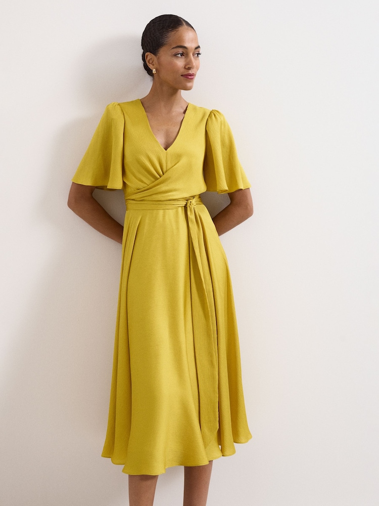 wrap dress petite R & M Richards 3/4-Sleeve Hardware Midi - Black 92% Rayon 8% Spandex Made in the USA Hand wash cold Karen Kane Women's Petite Size
