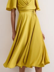 Phase Eight Yellow Petite Abbie Wrap Dress - Image 6 of 7