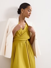Phase Eight Yellow Petite Abbie Wrap Dress - Image 7 of 7