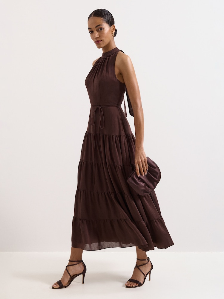 Phase Eight Brown Satin Strappy Sandals - Image 2 of 7