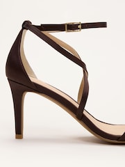 Phase Eight Brown Satin Strappy Sandals - Image 5 of 7
