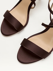 Phase Eight Brown Satin Strappy Sandals - Image 6 of 7