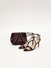 Phase Eight Brown Satin Strappy Sandals - Image 7 of 7