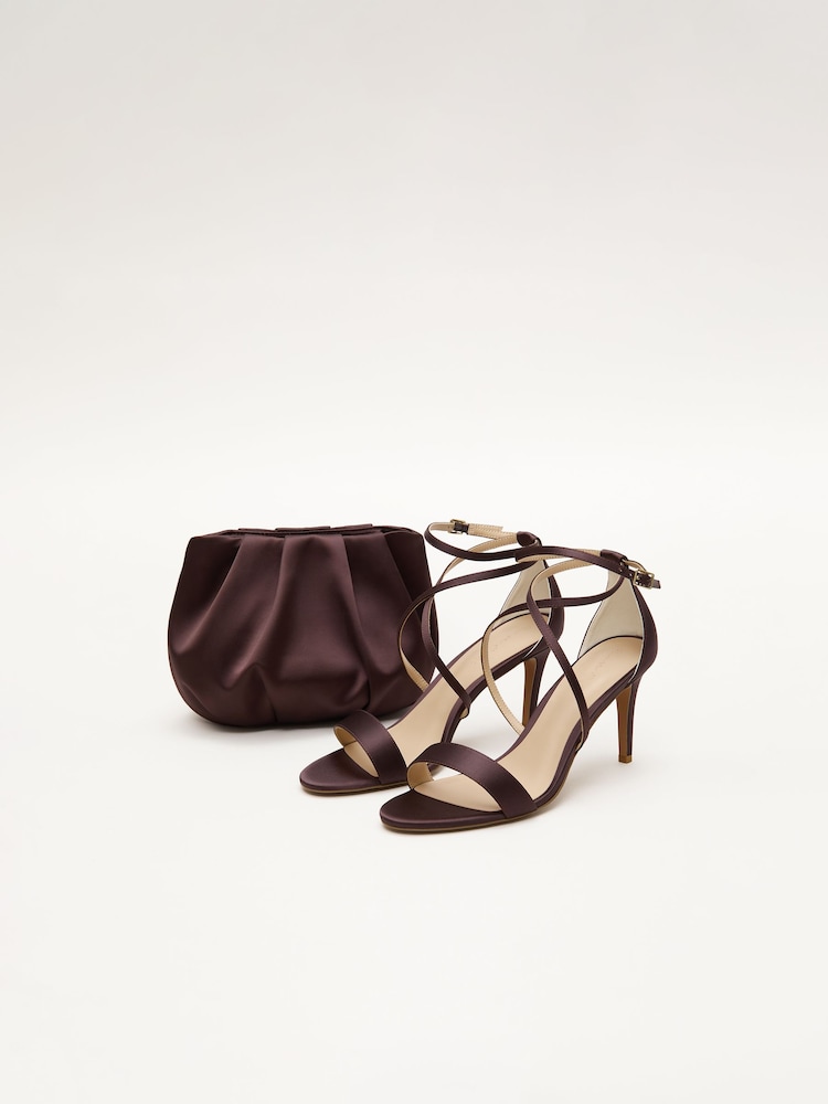 Phase Eight Brown Satin Strappy Sandals - Image 7 of 7