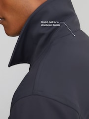 Reiss Airforce Blue Glover R-Flex Stretch-Twill Zip-Through Overshirt - Image 5 of 8