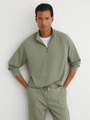 Шалфей Грин - Reiss Eytan R-Flex Stretch-Twill жартылай сыдырмалы Свитшот - 9суретінің 1 суреті
