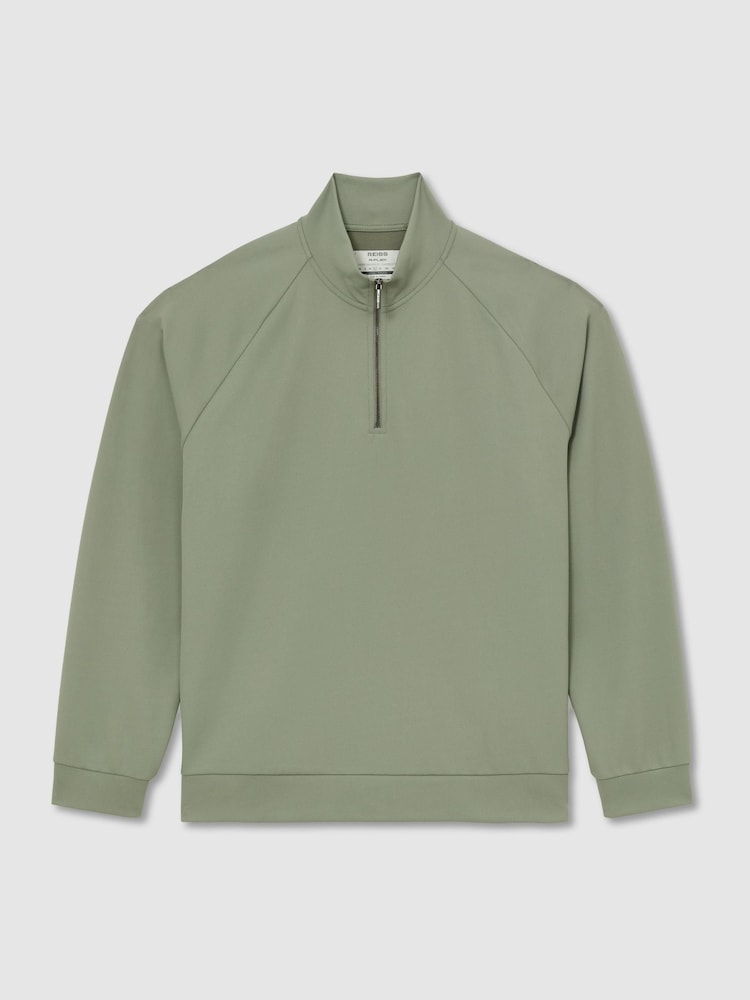 Шалфей Грин - Reiss Eytan R-Flex Stretch-Twill жартылай сыдырмалы Свитшот - 9суретінің 2 суреті