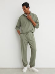 Шалфей Грин - Reiss Eytan R-Flex Stretch-Twill жартылай сыдырмалы Свитшот - 9суретінің 3 суреті