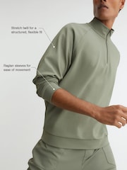 Шалфей Грин - Reiss Eytan R-Flex Stretch-Twill жартылай сыдырмалы Свитшот - 9суретінің 4 суреті