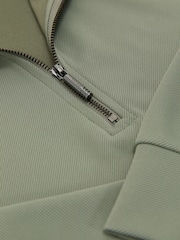 Шалфей Грин - Reiss Eytan R-Flex Stretch-Twill жартылай сыдырмалы Свитшот - 9суретінің 7 суреті