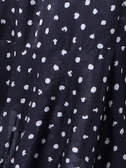 Religion Black Asymmetric High Low Ash In Polka Dot Print Midi Skirt - Image 8 of 8