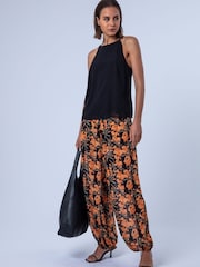 Religion Orange Floral print Balloon Helena Trousers - Image 4 of 8