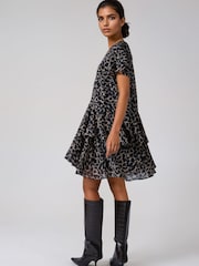 Religion Animal Print Janet Short Mini V-neck Dress With Studs - Image 4 of 7