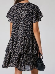 Religion Animal Print Janet Short Mini V-neck Dress With Studs - Image 5 of 7