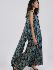 Religion Green Shea Maxi Occason Dress With Cape Styling In Abstract Facade Print - Image 5 of 9