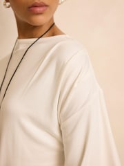 白色 - Mint Velvet Draped Asymmetric Top - 圖片 4/7