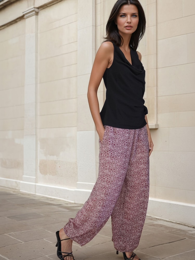 Religion Pink Port polka dot ocelot print Balloon Helena Trousers - Image 2 of 6