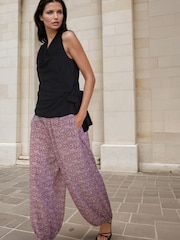 Religion Pink Port polka dot ocelot print Balloon Helena Trousers - Image 3 of 6