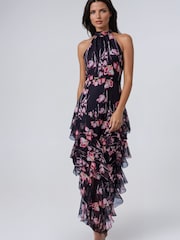 Religion Black Floral Taylor Maxi Dress With Full Ruffle Skirt - Image 2 of 8