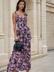 Religion Pink Ruffle Dream Maxi Occasion Dress  With Corsage - Image 2 of 8