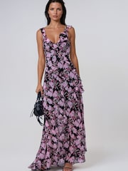 Religion Pink Ruffle Dream Maxi Occasion Dress  With Corsage - Image 3 of 8